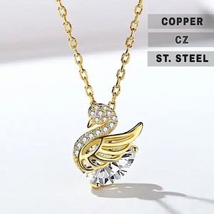 ⚜️𝟯𝟬%𝗢𝗙𝗙 𝗯𝘂𝗻𝗱𝗹𝗲𝘀 𝟯+⚜️ NEW CZ Swan Charm Stainless Steel Necklace